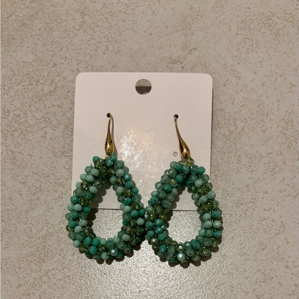 Elegant Beaded Teardrop Earrings